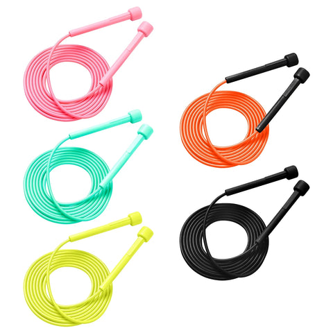 Jump Rope for Student [5 Pack], Flexible Silicone Tangle-Free Jump Rope Cable Length Adjustable Skipping Rope for Exercise Fitness