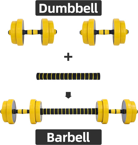 Dumbbell Set, Weights Adjustable Barbell Pair, Home Weights 2-In-1 Set, 22-33-44-55-66-88 Non-Slip, All-Purpose, Gym