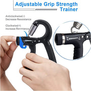 Hand Grip Strengthener, Grip Strength Trainer, 22-132 Lbs Adjustable Resistance Forearm Exerciser Workout for Rehabilitation Athletes Climbers Musicians