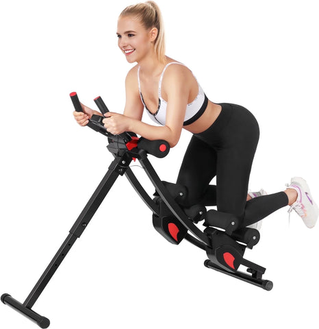 Fitness Ab Machine, 4 Adjustable Resistance Levels Ab Workout Equipment for Home Gym, Height Adjustable Ab Trainer, Foldable Fitness Equipment.440Lbs Weight Capacity